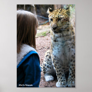 Luipaard en Kind Poster