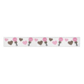 Luipaard en Roze Baby rammelaar Grosgrain Lint (Voorkant)