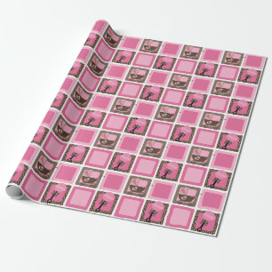 Luipaard en Roze Baby shower Verpakkingsdocument Cadeaupapier