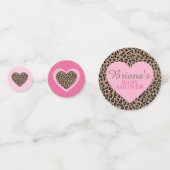 Luipaard en Roze Baby showers tafel Confetti (Achterkanten)