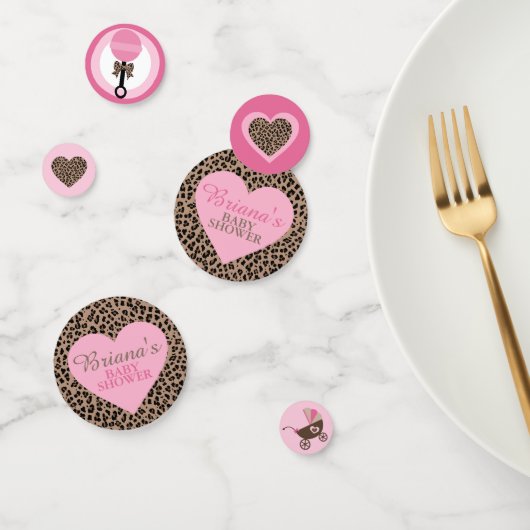 Luipaard en Roze Baby showers tafel Confetti (Groep)