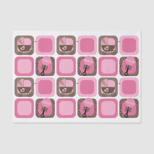 Luipaard en Roze Baby Tissuepapier (Voorkant)