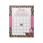 Luipaard en Roze Gift Bingo Baby shower Game Pack Notitieblok (Linkerzijde)