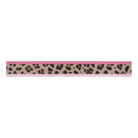 Luipaard en roze grosgrain lint (Voorkant)