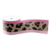 Luipaard en roze grosgrain lint (Spoel)
