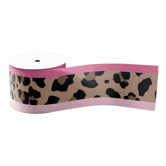 Luipaard en roze grosgrain lint (Spoel)
