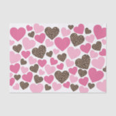 Luipaard en Roze Harten Feest Tissuepapier (Voorkant)