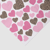 Luipaard en Roze Harten Feest Tissuepapier (Detail)