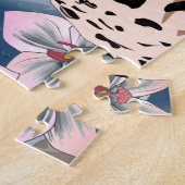 Luipaard en roze orchidee. legpuzzel (Zijkant)