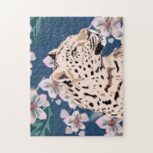 Luipaard en roze orchidee. legpuzzel (Verticaal)