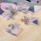 Luipaard en roze orchidee. legpuzzel (Zijkant)