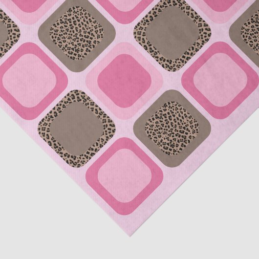 Luipaard en roze patroon tissuepapier (Detail)