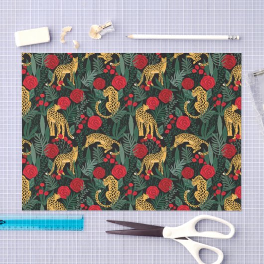 Luipaard en Rozen Tissue Paper Tissuepapier (Craft)