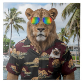 Luipaard en Siamese kat decoratieve Tegel Tegeltje