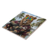 Luipaard en Siamese kat decoratieve Tegel Tegeltje (Zijkant)