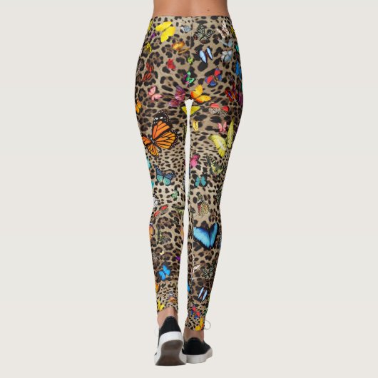 Luipaard en vlinders leggings (Achterkant)