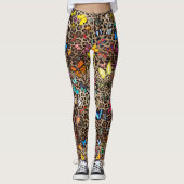Luipaard en vlinders leggings (Voorkant)