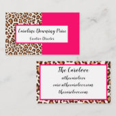 "Luipaard en warmroze" Visitekaartje (Voorkant / Achterkant)