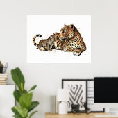 Luipaard en welp poster (Thuiskantoor)