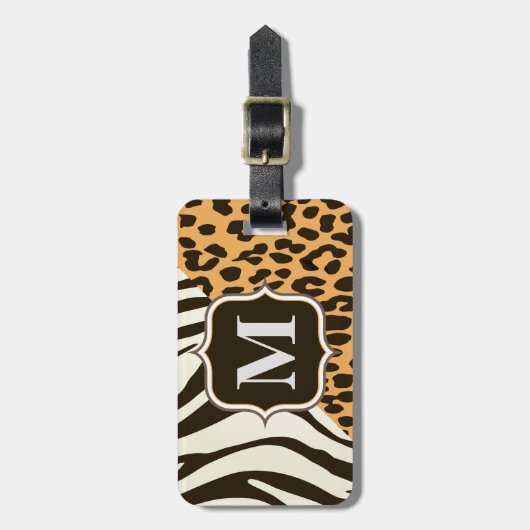 Luipaard en Zebra Bagagelabel (Voorkant verticaal)