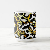 Luipaard en Zebra Bont Print Gepersonaliseerd Koffiemok (Center)