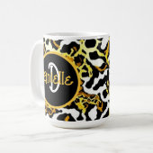 Luipaard en Zebra Bont Print Gepersonaliseerd Koffiemok (Voorkant links)