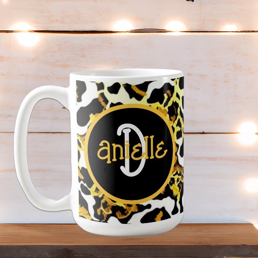 Luipaard en Zebra Bont Print Gepersonaliseerd Koffiemok