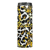 Luipaard en Zebra Bont Print Gepersonaliseerd Thermosbeker (Achterkant)
