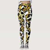 Luipaard en Zebra Bont Print Patroon Leggings (Voorkant)
