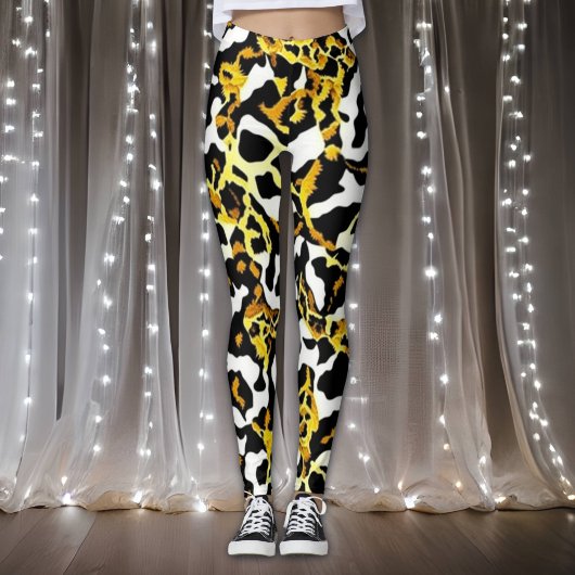 Luipaard en Zebra Bont Print Patroon Leggings
