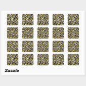 Luipaard en Zebra Bont Print Patroon Vierkante Sticker (Vel)