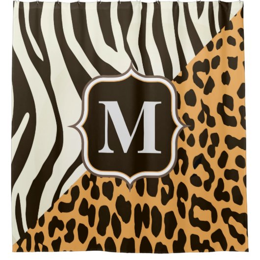 Luipaard en Zebra Douchegordijn (Voorkant)