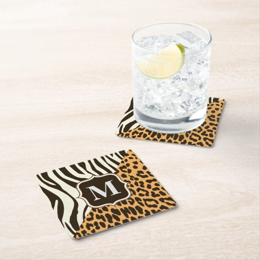 Luipaard en Zebra Kartonnen Onderzetters (Insitu)