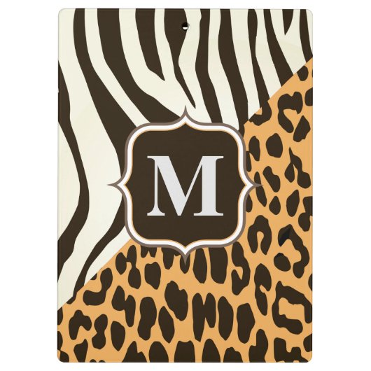 Luipaard en Zebra Klembord (Achterkant)