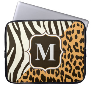 Luipaard en Zebra Laptop Sleeve