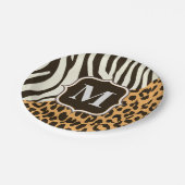 Luipaard en Zebra Papieren Bordje (Gekanteld)