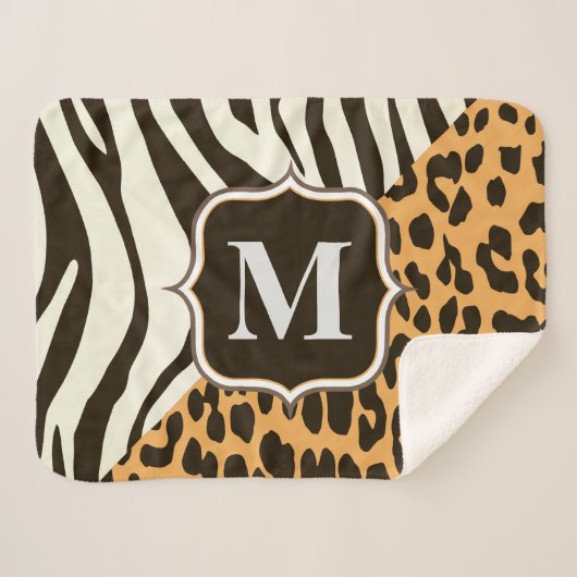 Luipaard en Zebra Sherpa Deken (Voorkant (horizontaal))