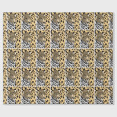Luipaard en Zebra Strepen Abstracte Kunst Cadeaupapier (Vlak)