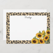 Luipaard en zonnebloemen notitiekaartje (Voorkant / Achterkant)