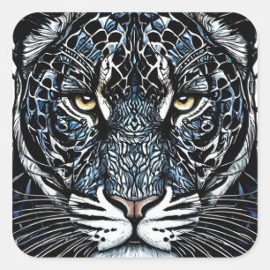 Luipaard Exotisch Dier Krachtige Safari Stijl Cade Vierkante Sticker