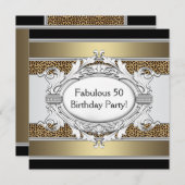 Luipaard Fabulous 50e vrouwen 50e verjaardagsfeest Kaart (Voorkant / Achterkant)