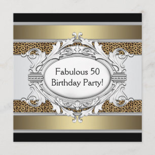 Luipaard Fabulous 50e vrouwen 50e verjaardagsfeest Kaart
