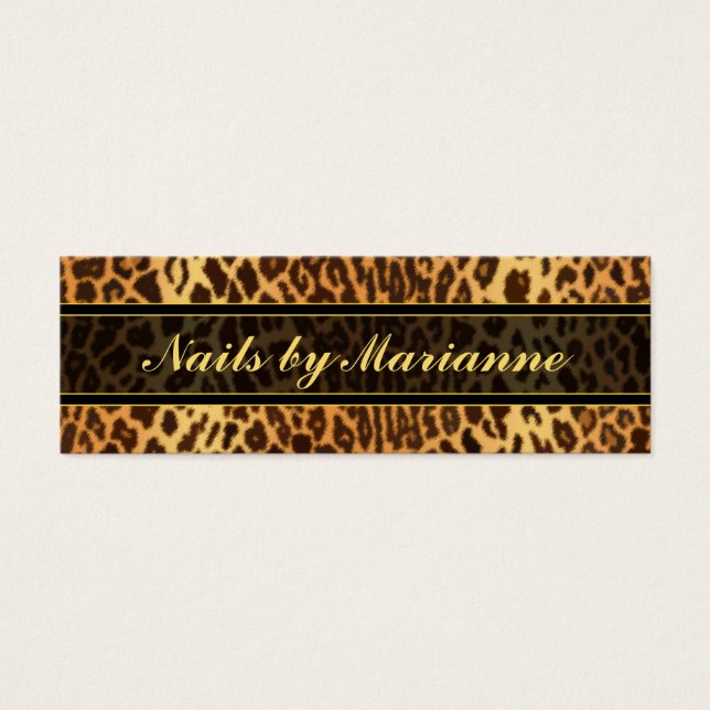 Luipaard Faux Dierenprint Mini Visitekaartjes (Voorkant)