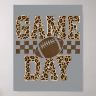 Luipaard Game Day Football Touchdown Seizoen Heren Poster