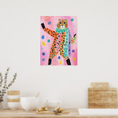 Luipaard geboren om wild kind kamer poster (Keuken)