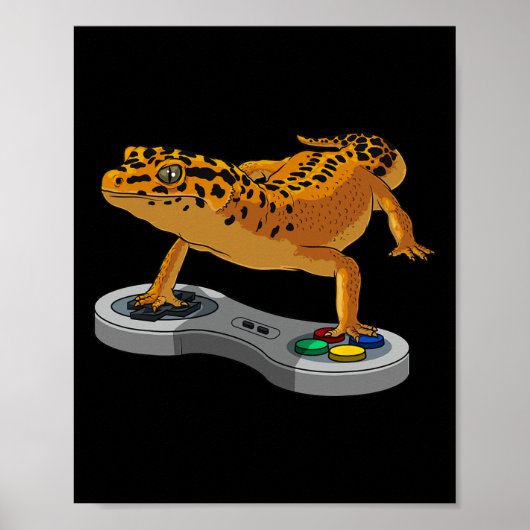 Luipaard Gecko Bearded Dragon Gift Kinder Cool Gam Poster (Voorkant)