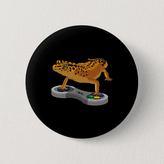 Luipaard Gecko Bearded Dragon Gift Kinder Cool Gam Ronde Button 5,7 Cm (Voorkant)