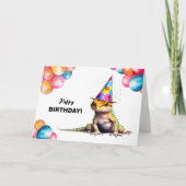 Luipaard Gecko Kleurrijke Pet Lizard Gelukkige Ver Kaart (Voorkant)