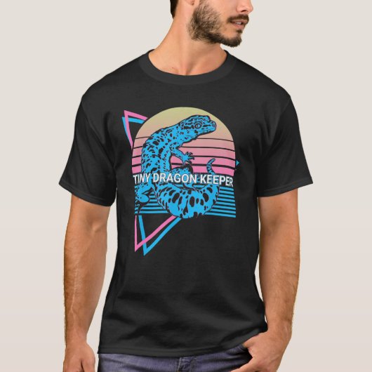 Luipaard Gecko Retro Tiny Dragon Keeper T-shirt (Voorkant)