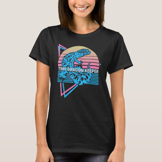 Luipaard Gecko Retro Tiny Dragon Keeper T-shirt (Voorkant)